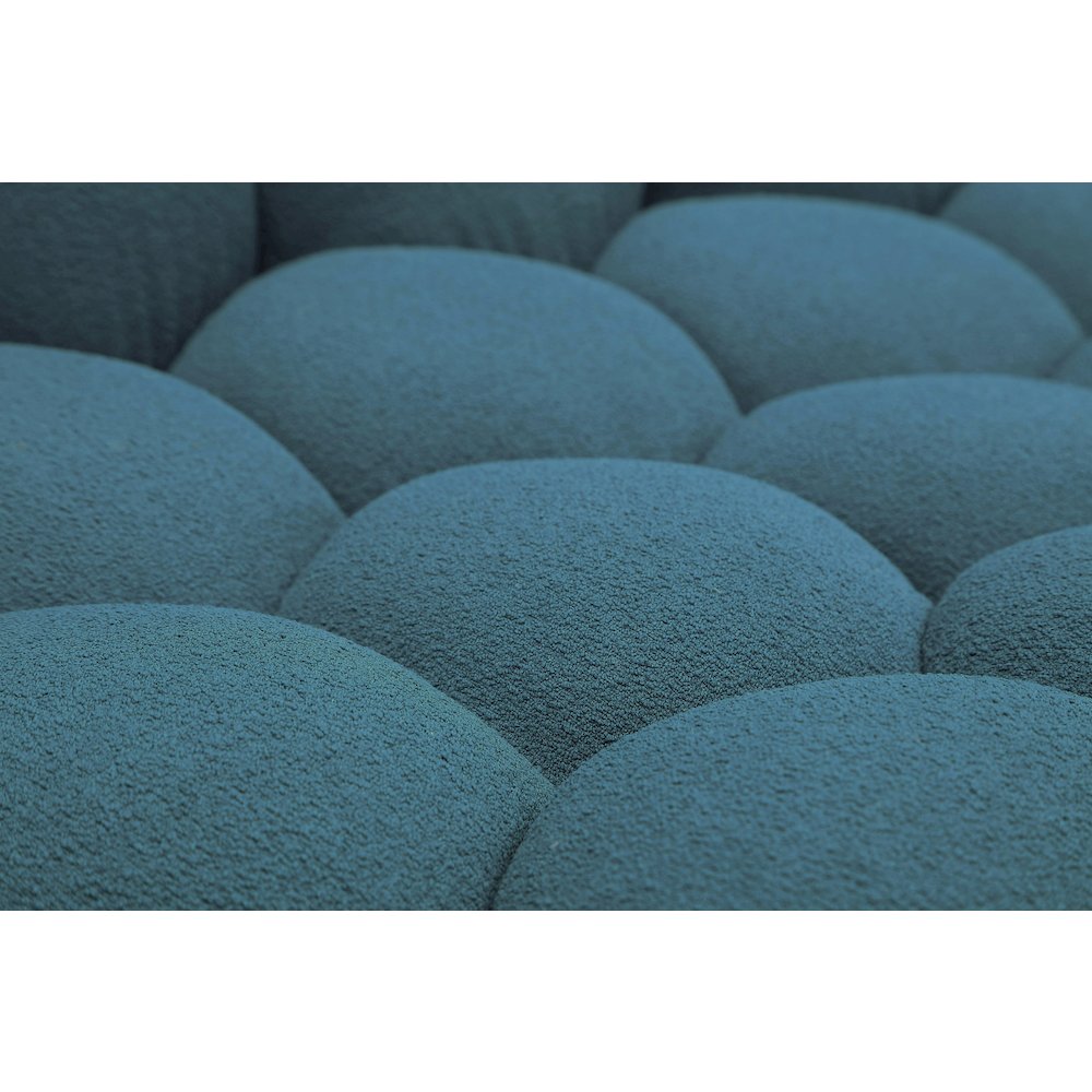 Divani Casa Yolonda - Modern Curved Dark Teal Fabric Loveseat. Picture 9