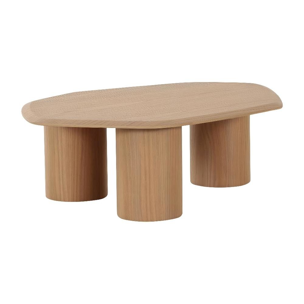 Veneer Coffee Table with Solid and Manufactured Wood Construction Oak Finish. Picture 1