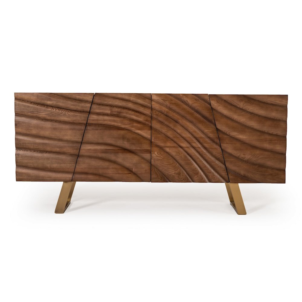 Modrest Finley Mid-Century Walnut & Gold Buffet. Picture 5
