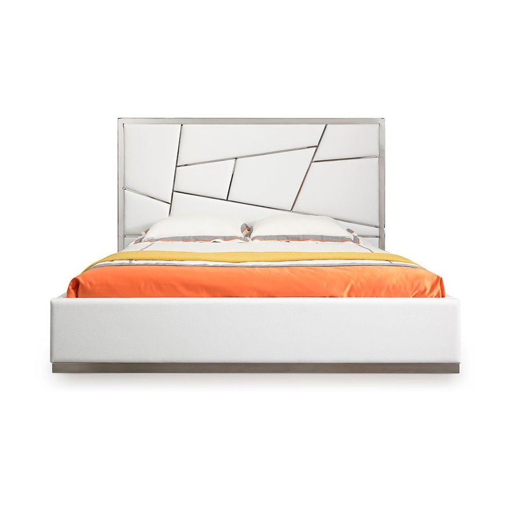 Modrest Chrysler - Queen Modern White Bed. Picture 8