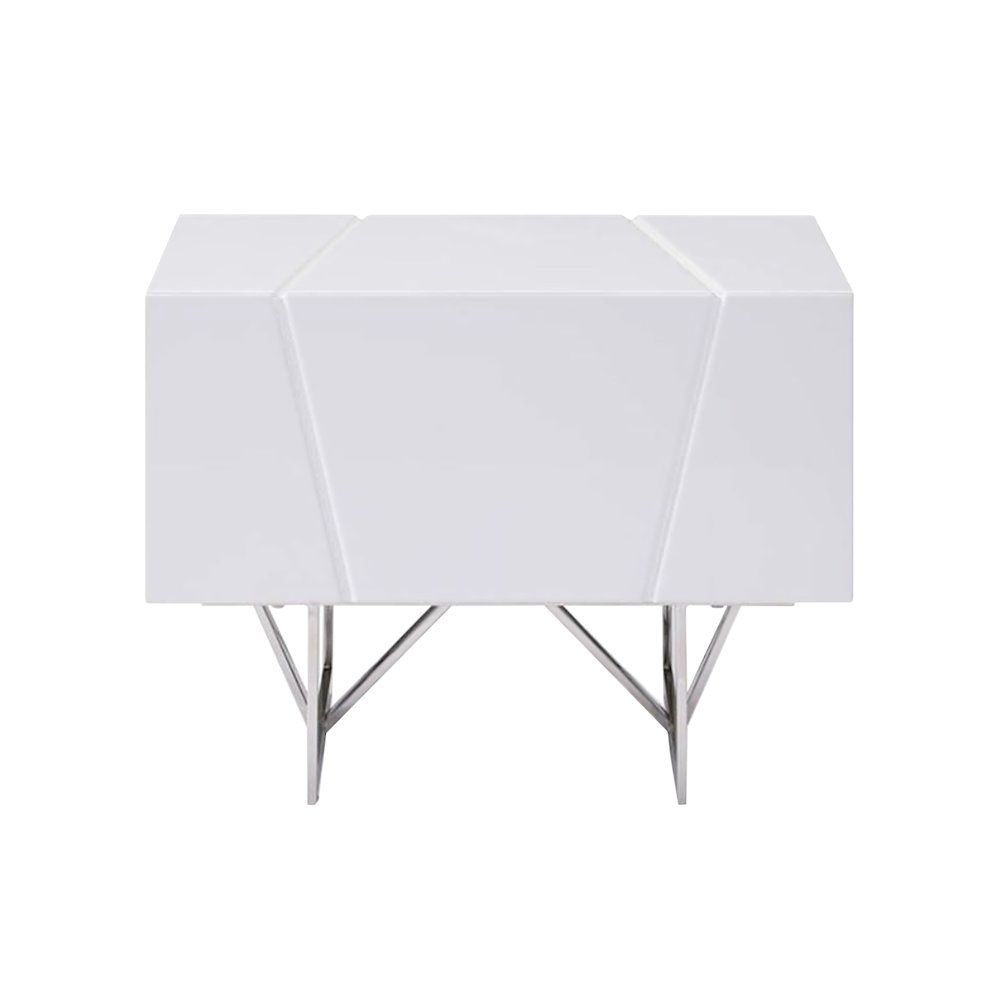 Modrest Chrysler Modern White Nightstand. Picture 2