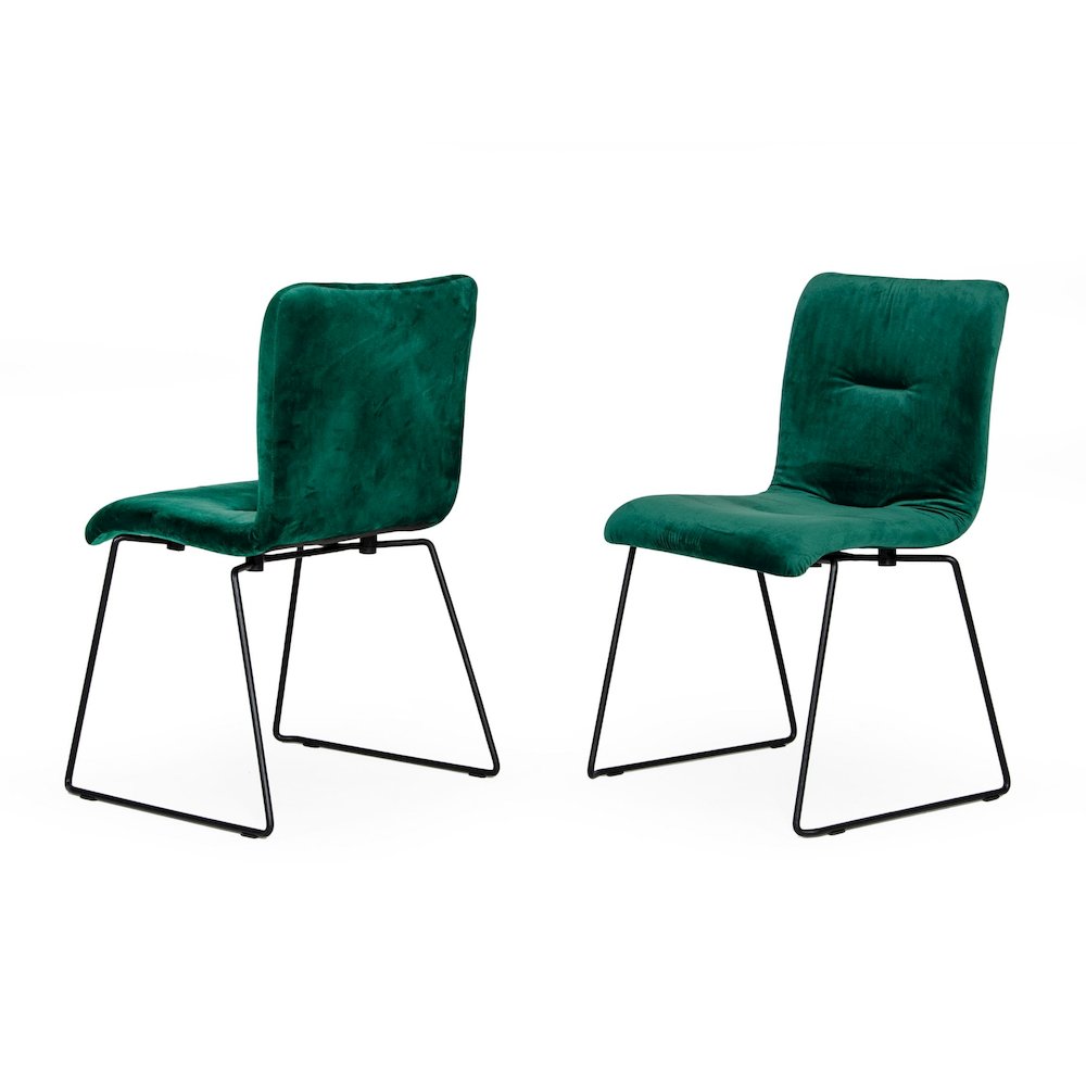 Modrest Yannis - Modern Green Fabric Dining Chair (Set of 2). Picture 6