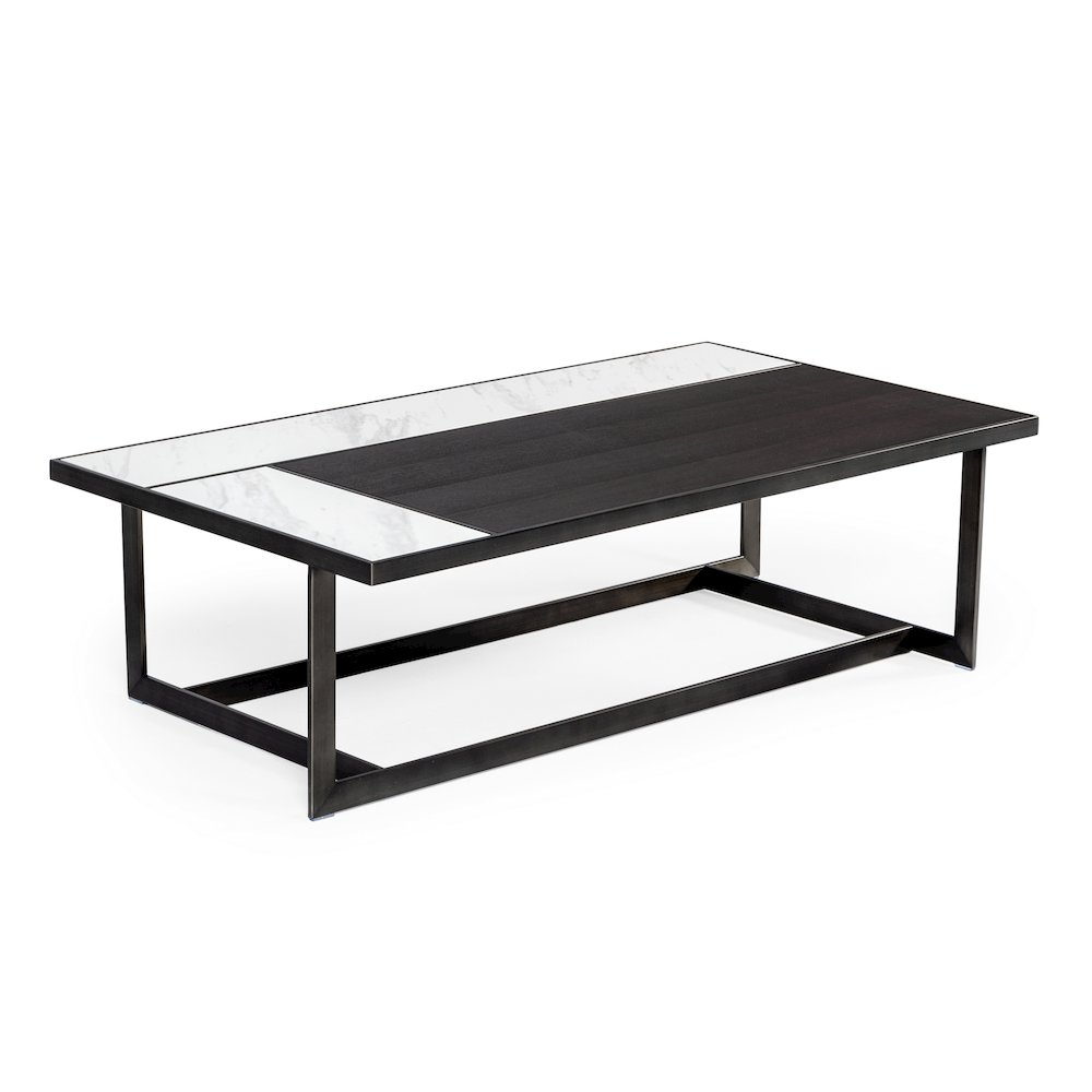 Modrest Fargo - Modern Ceramic & Grey Walnut Coffee Table. Picture 2