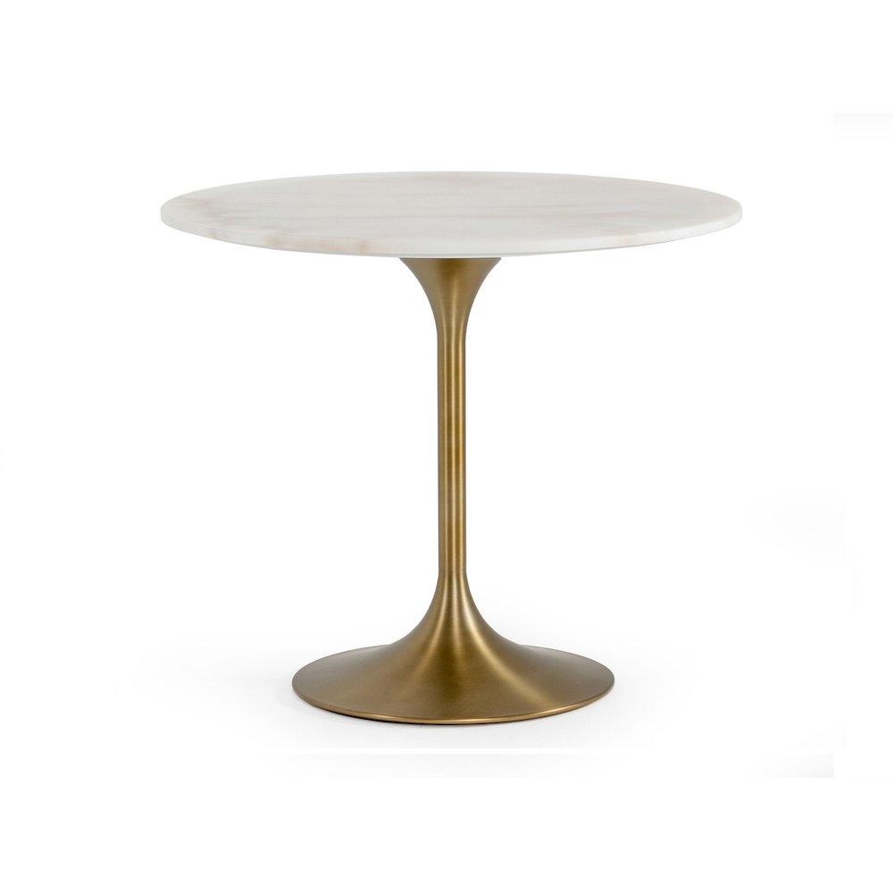 Modrest Collins - Glam White Marble & Gold Dining Table. Picture 4