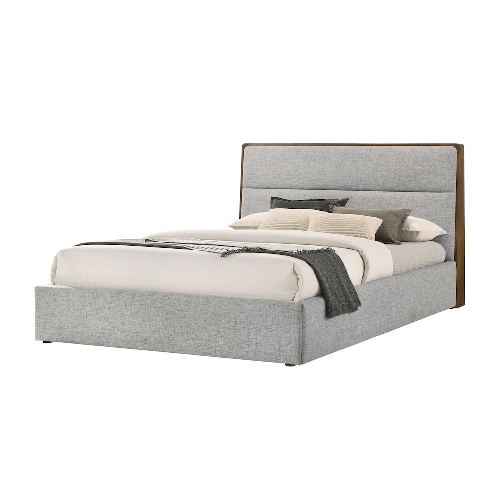 Modrest Dustin - Eastern King Modern Grey and Walnut Bed. Picture 5