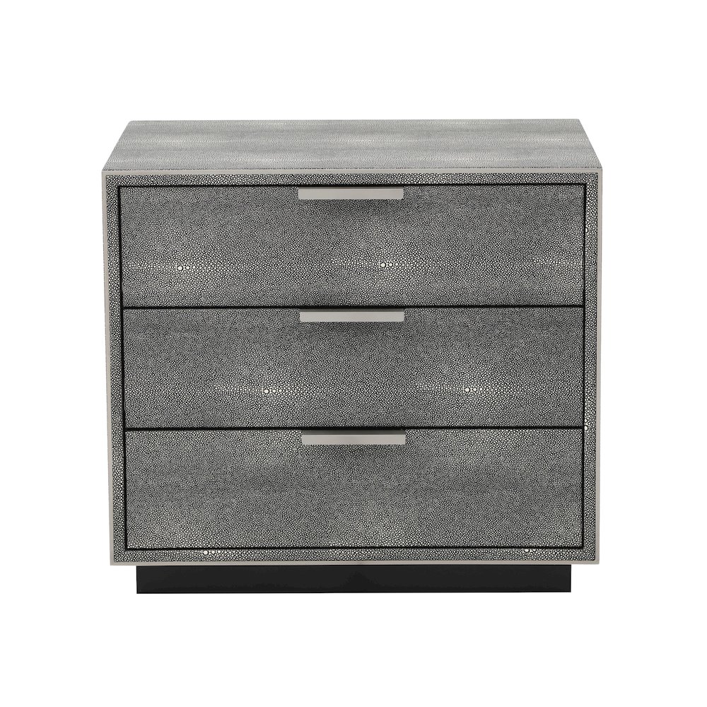 Modrest Dynasty - Modern Shagreen Three Drawer Nightstand. Picture 2