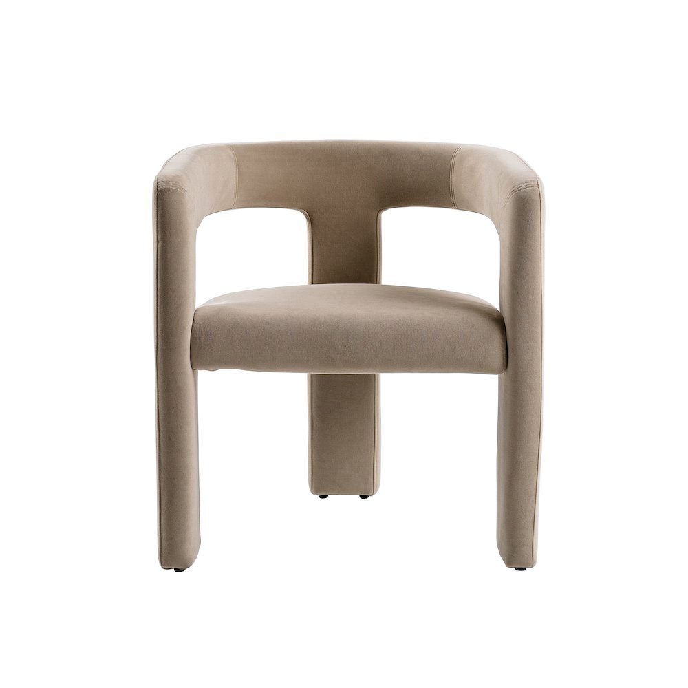 Modrest Cherish - Modern Beige Fabric Dining Chair. Picture 3