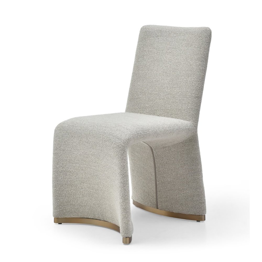 Modrest Kenda Contemporary Grey and Brushed Gold Dining Chair (Set of 2). Picture 3