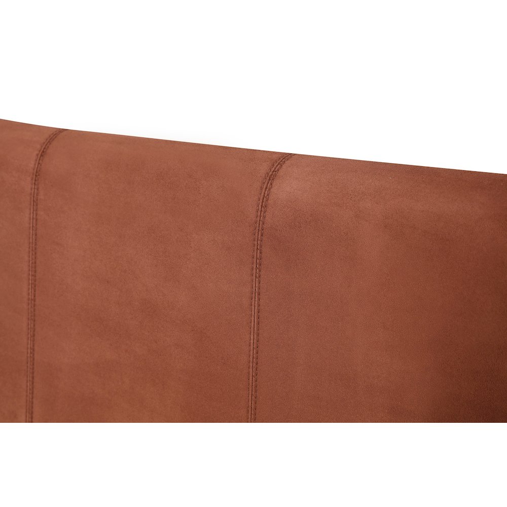 Modrest Roma - Eastern King Modern Burnt Orange Upholstered Bed. Picture 4