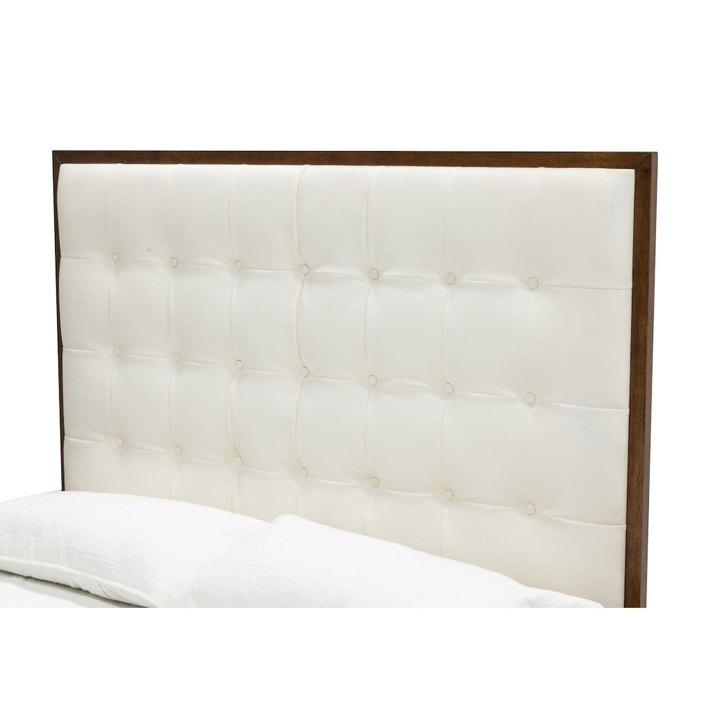 Modrest Amberlie - Eastern King Modern White and Walnut Bed. Picture 3