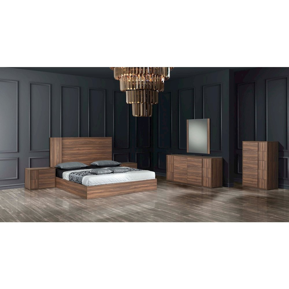 Nova Domus Asus - Eastern King Modern Walnut Bed. Picture 3