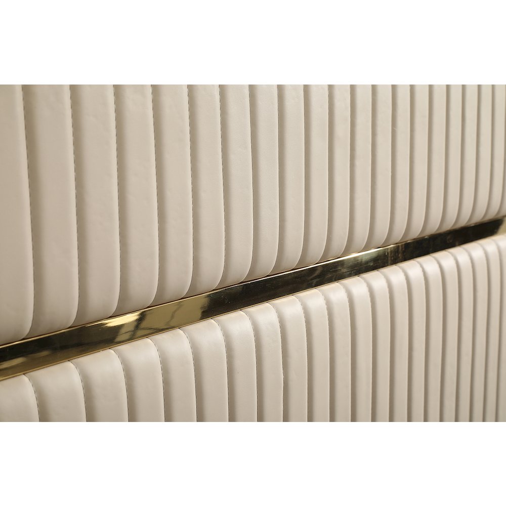 Modrest Sterling - Eastern King Modern Beige and Gold Bed. Picture 4