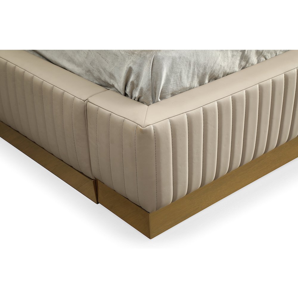 Modrest Sterling - Eastern King Modern Beige and Gold Bed. Picture 3