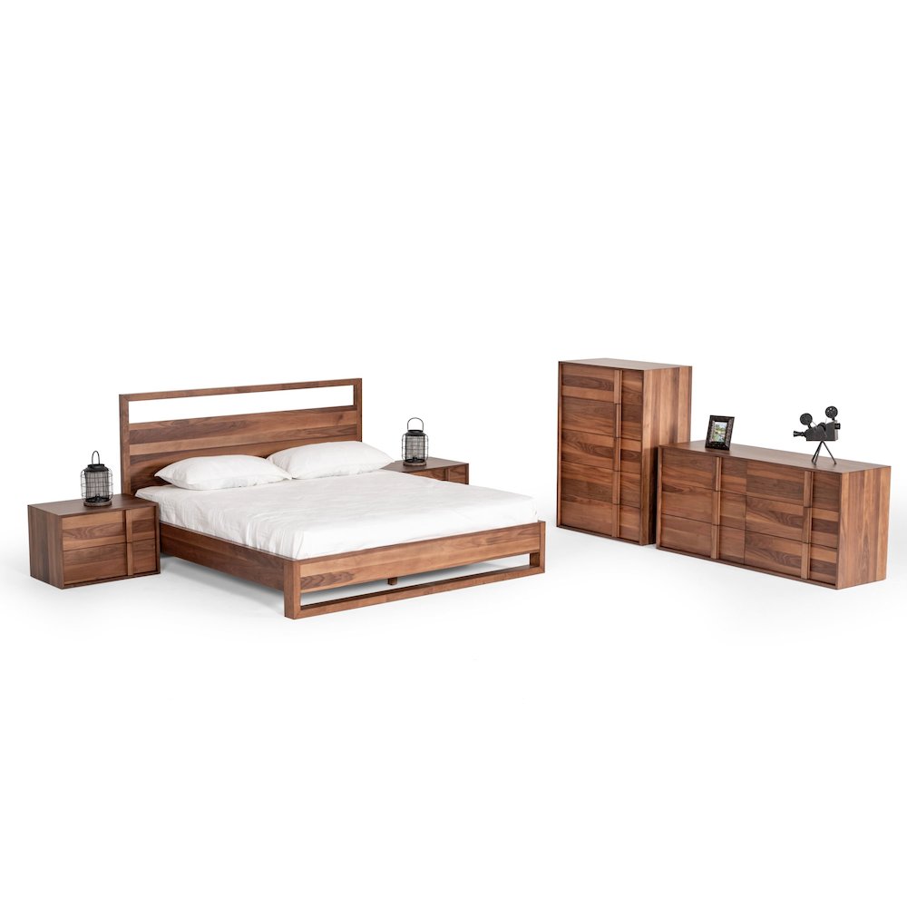 Nova Domus Berlin - Eastern King Modern Walnut Bed. Picture 3