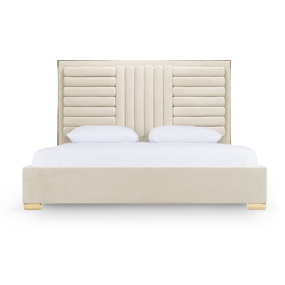 Modrest Daystar - Queen Modern Beige and Gold Bed. Picture 5