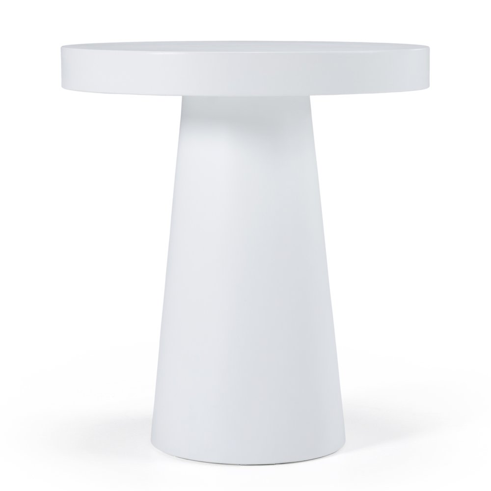 Modrest Desoto - Modern White Concrete Round End Table. Picture 3