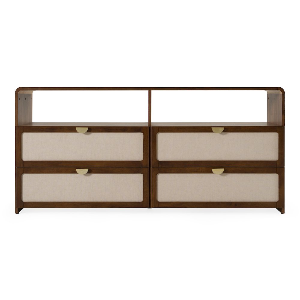 Emilio - Modern Natural Burlap Walnut Dresser. Picture 4