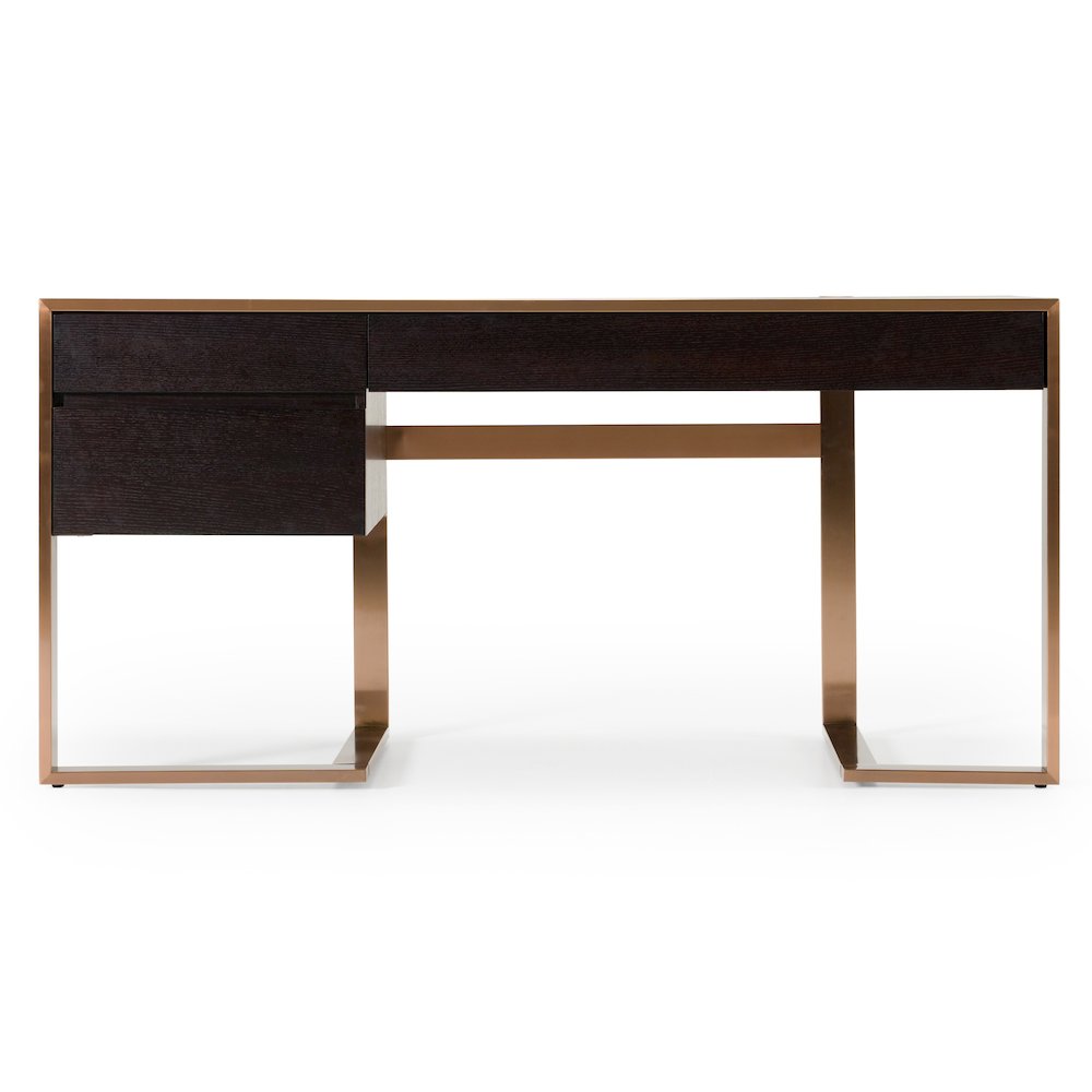 Modern Fauna Wenge and Brass Desk. Picture 2