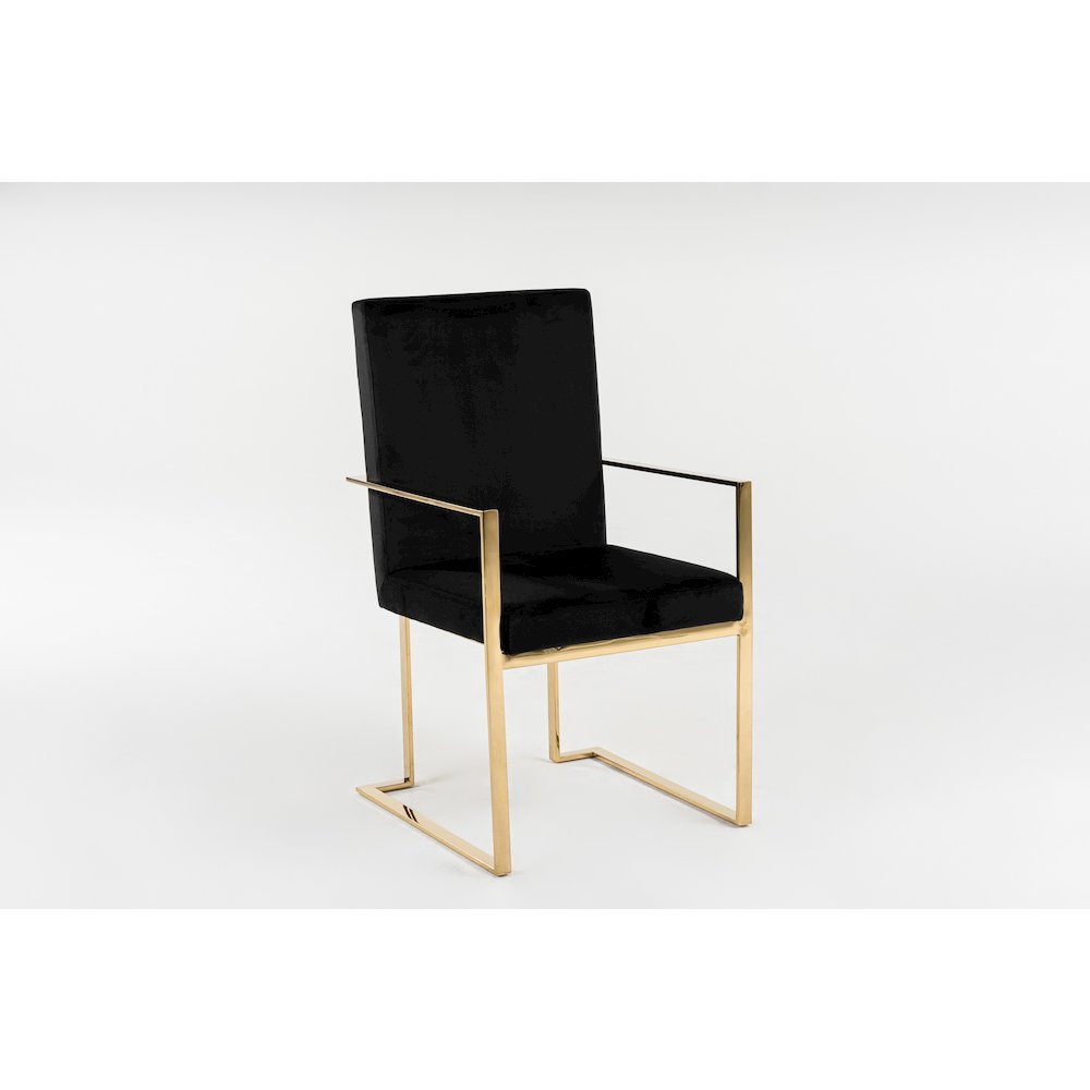 Fowler - Modern Black Velvet Dining Chair. Picture 2