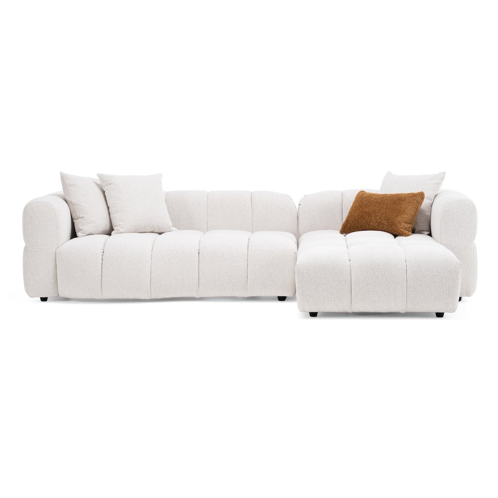 Divani Casa Freya - Modern Beige Fabric Sectional Console. Picture 8