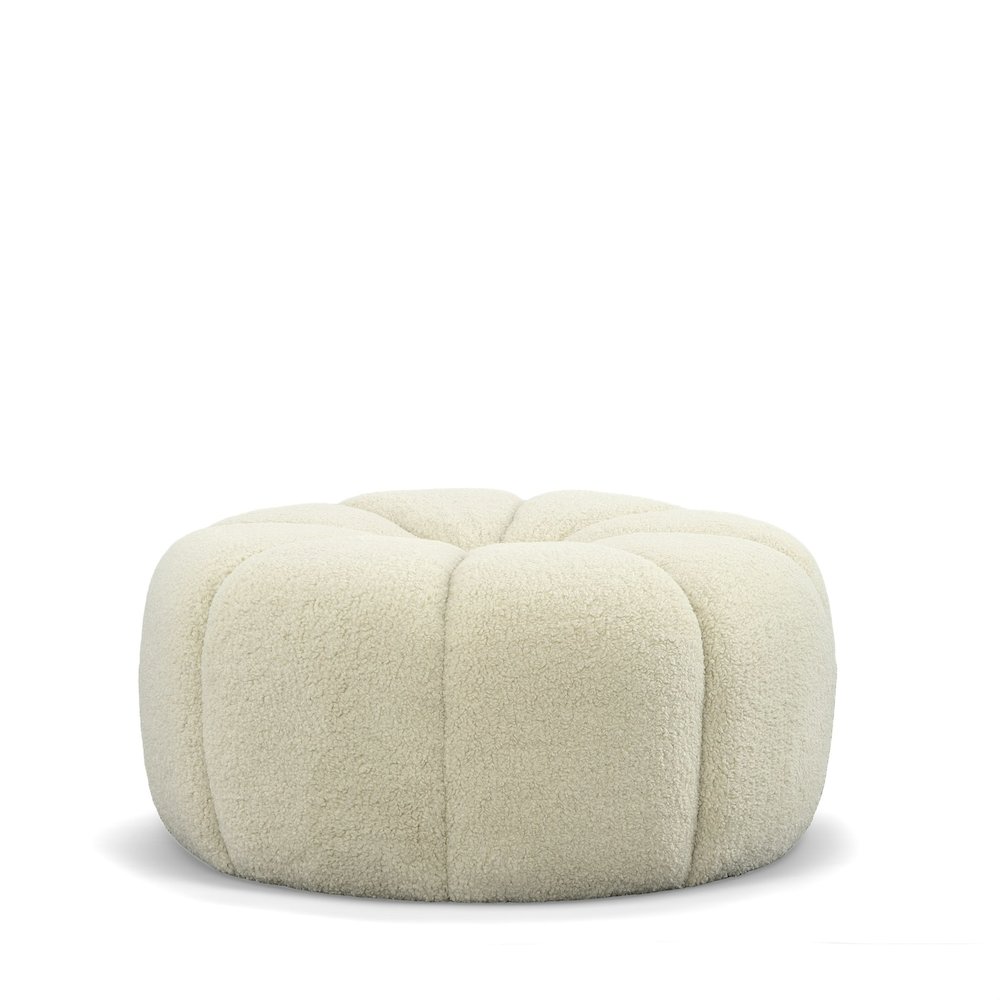 Divani Casa Gadson - Contemporary White Sherpa Ottoman. Picture 2