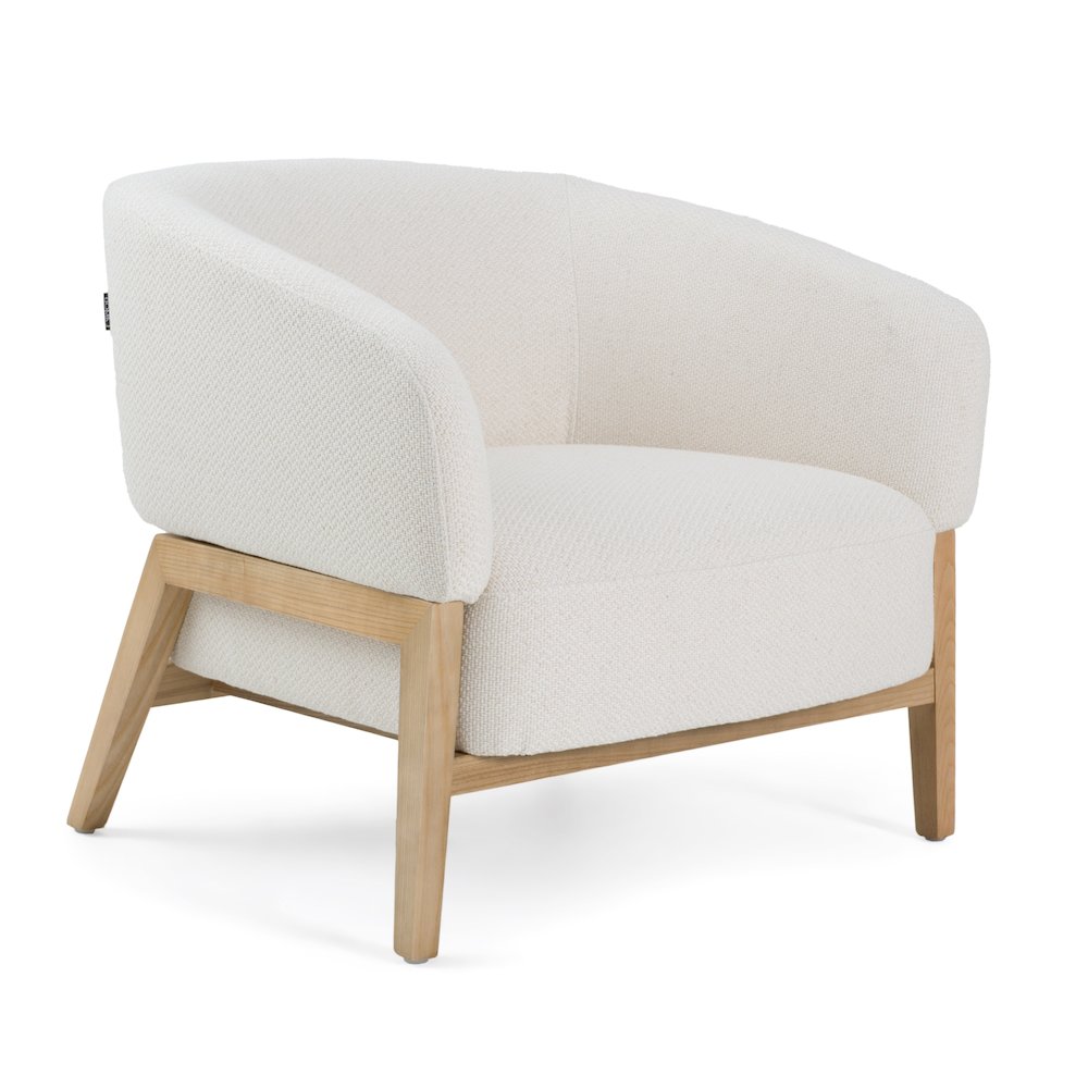 Divani Casa Giselle - Mid-Century Modern Off-White Fabric Accent Chair. Picture 2