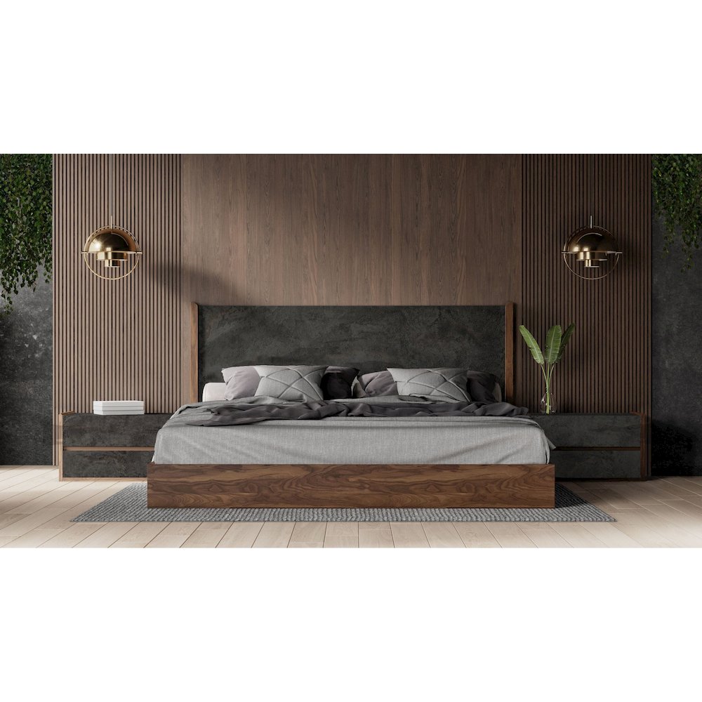 Nova Domus Rado - Queen Modern Walnut and Volcanic Slate Bed. Picture 4