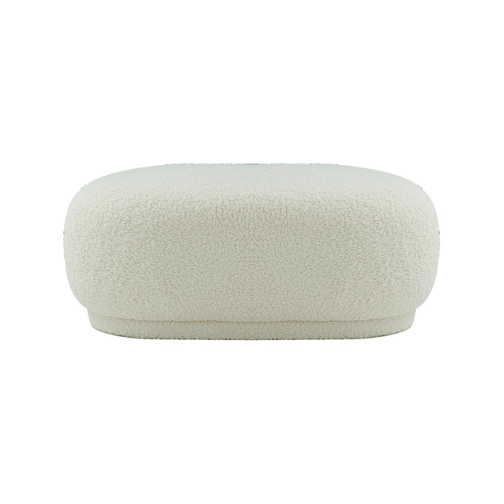 Divani Casa Kael - Contemporary White Sherpa Ottoman. Picture 4