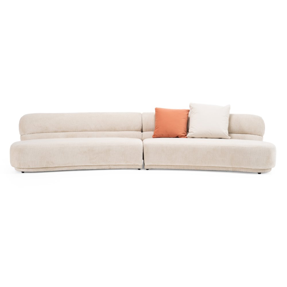 Divani Casa Knight - Modern Beige Fabric Curved Sectional. Picture 5