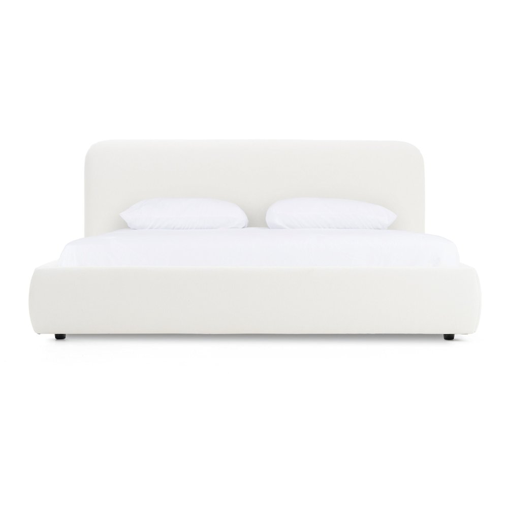 Modrest Liam - Eastern King Modern Ivory Upholstered Bed. Picture 1