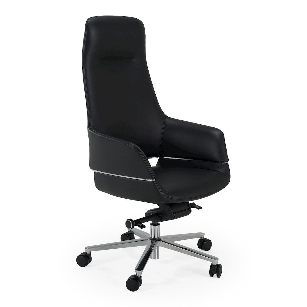 Liddell - Modern Black Leather Executive Office Chair. Picture 2