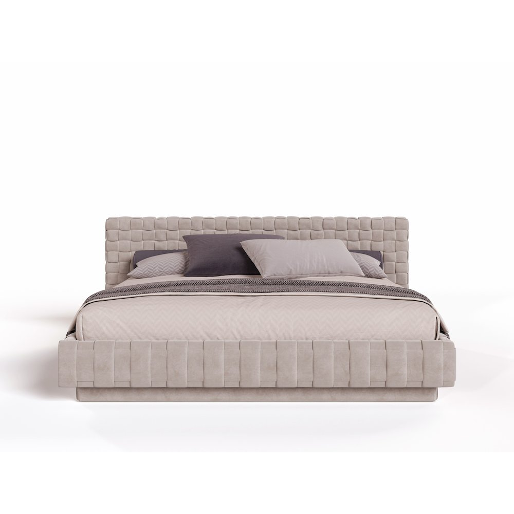 Modrest Concord - Eastern King Modern Light Grey Bed. Picture 9