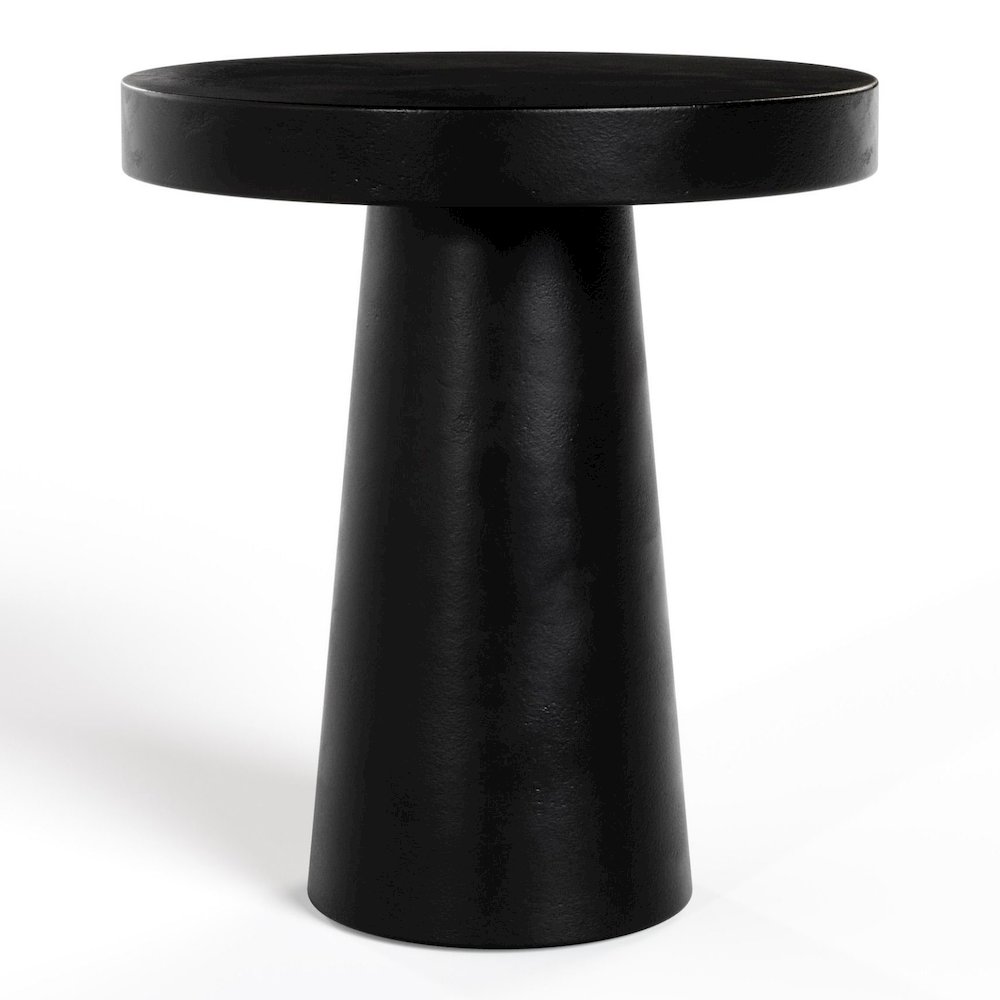 Desoto - Modern Black Concrete Round End Table. Picture 3