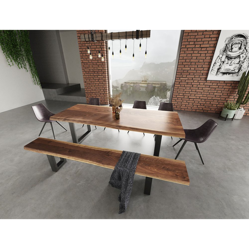 Modrest Taylor - Large Modern Live Edge Wood Dining Bench. Picture 3