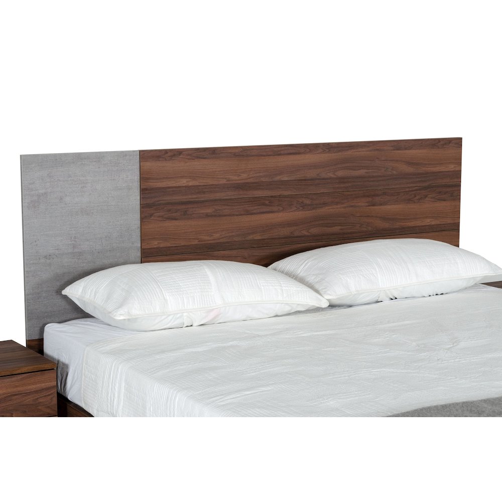 Nova Domus Palermo - Eastern King Modern Faux Concrete and Walnut Bed. Picture 2