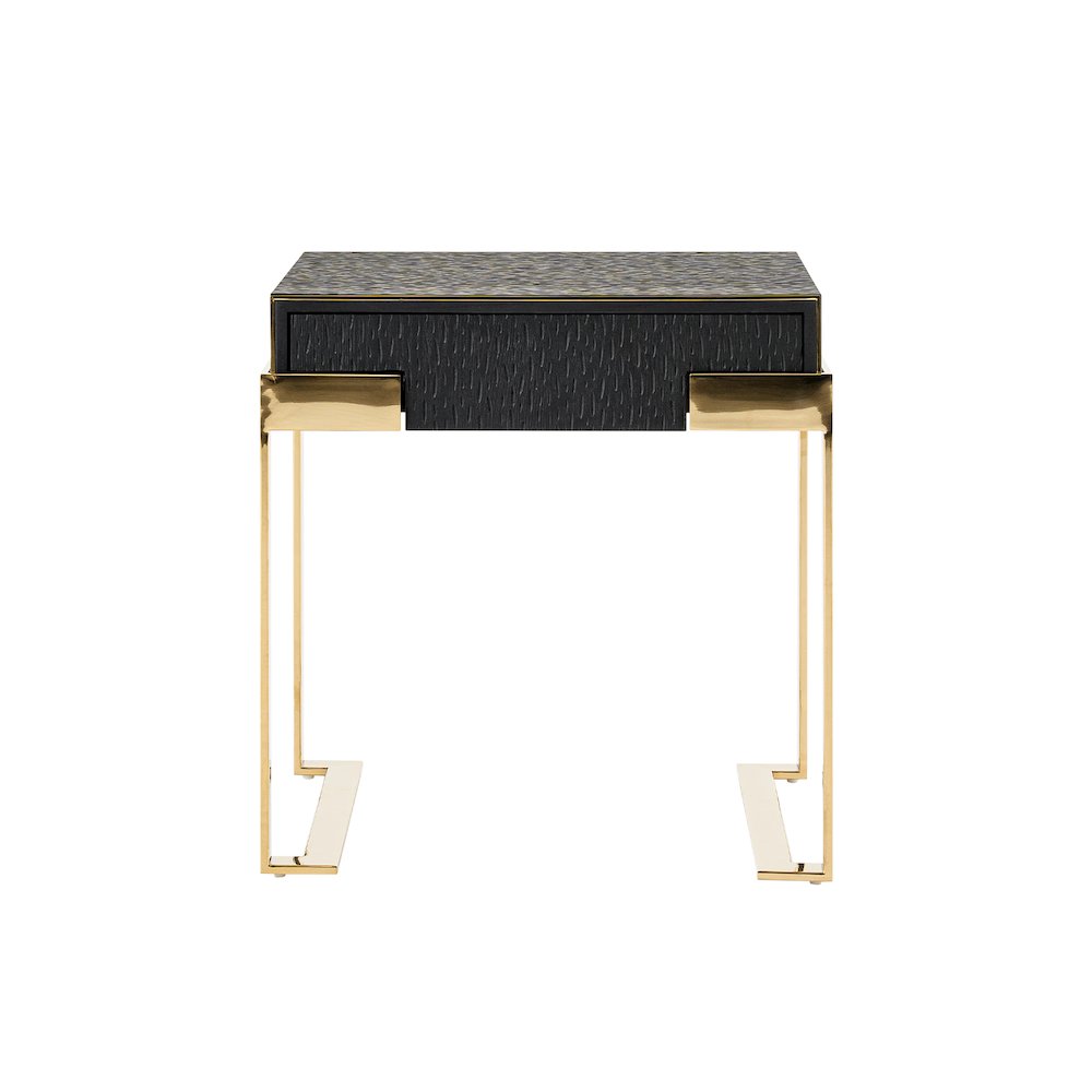 Modrest Rothsay - Modern Wenge + Gold Nightstand. Picture 2