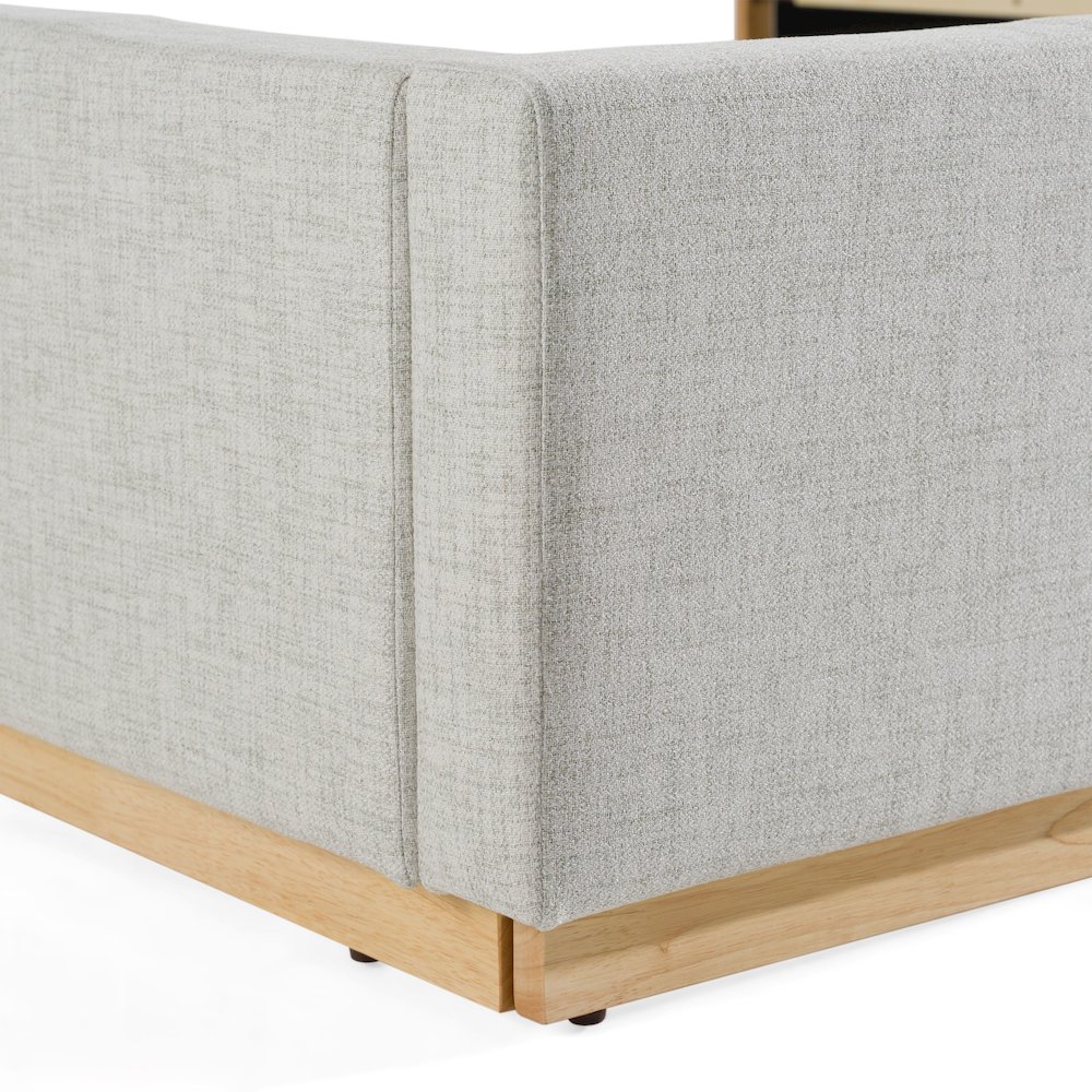 Santa Barbara - Modern Grey Fabric Natural Queen Bed. Picture 6