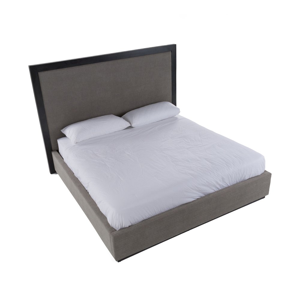 Nova Domus Santa Barbara - Eastern King Modern Grey Fabric and Grey Wash Bed. Picture 7