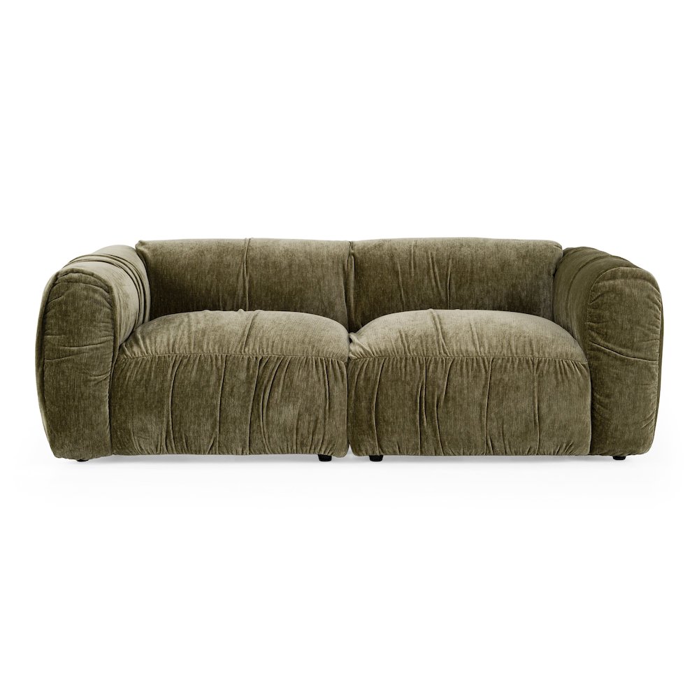 Siegal - Modern Olive Green Fabric Loveseat Sofa. Picture 6