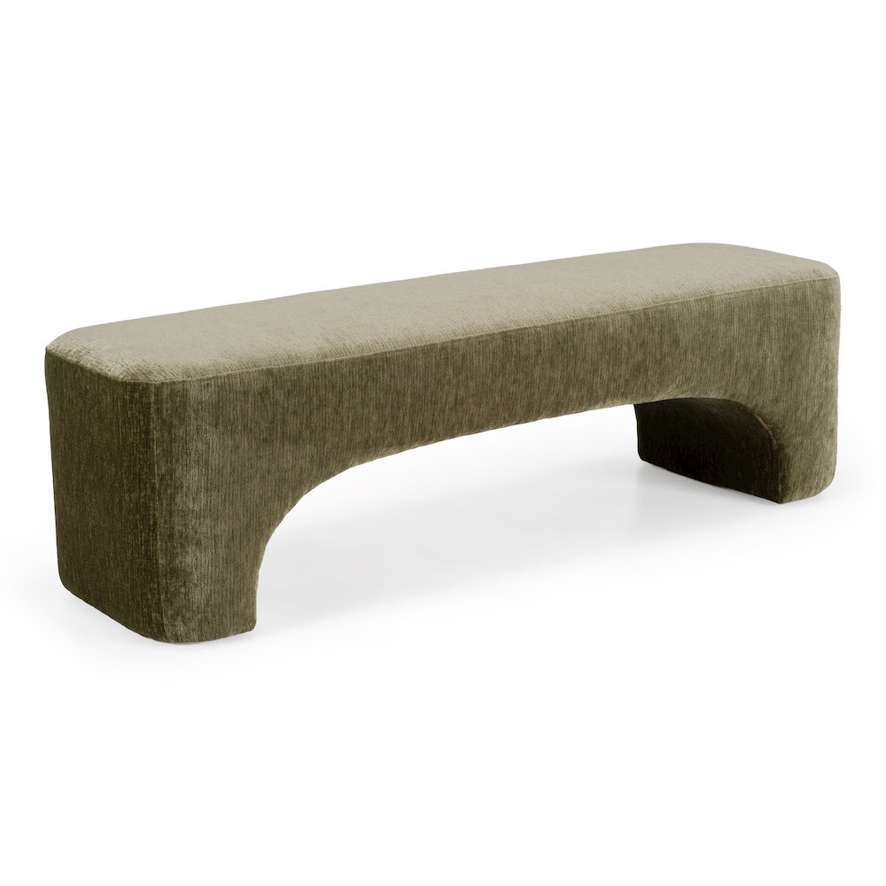 Siegal - Modern Olive Green Fabric Bench. Picture 5