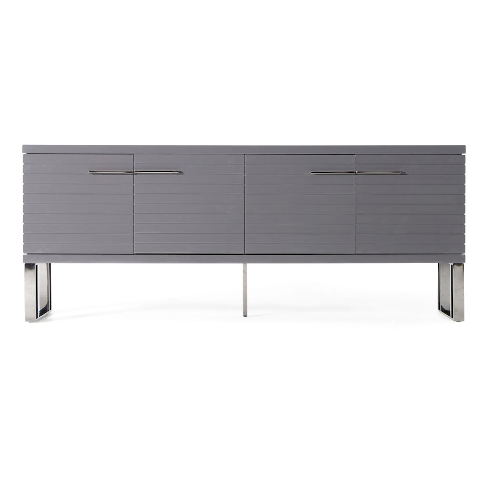 Modrest Splendor - Grey High Gloss Slatted Buffet. Picture 2