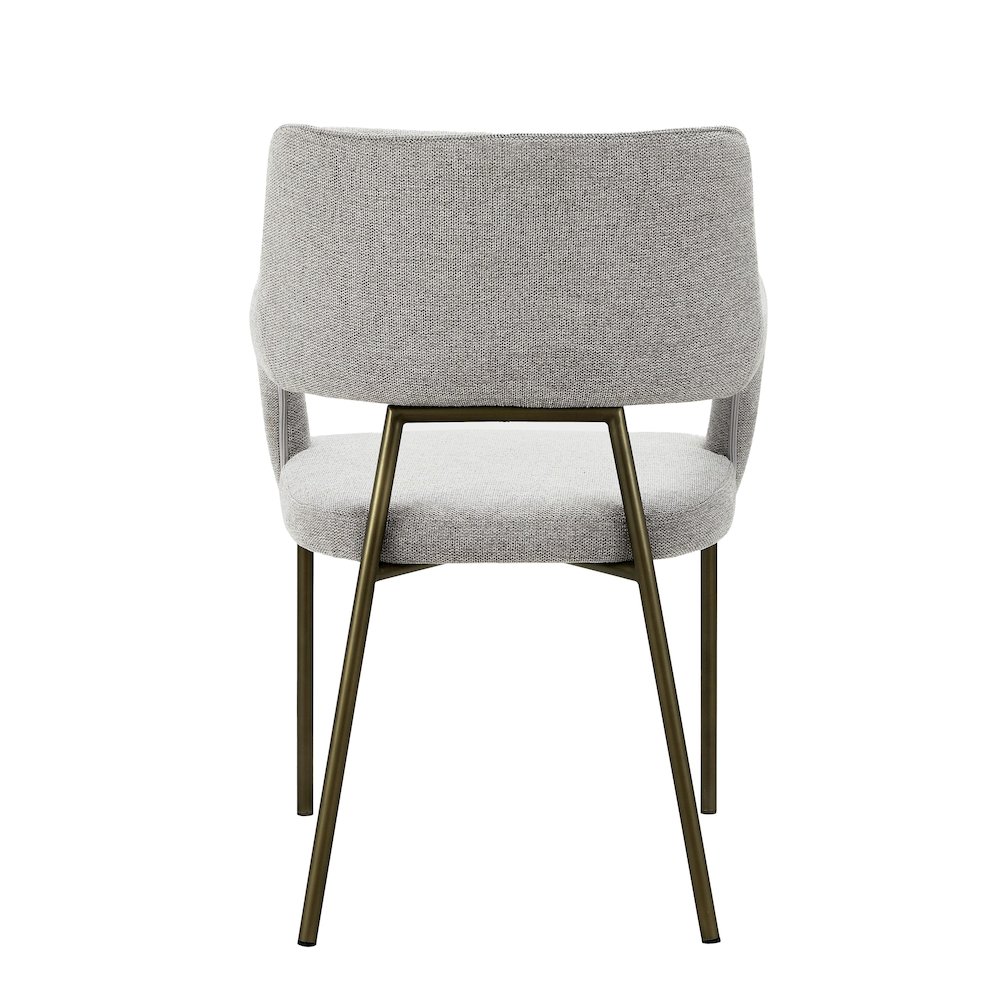 Modrest Childers - Modern Grey Fabric + Antique Brass Dining Chair. Picture 4
