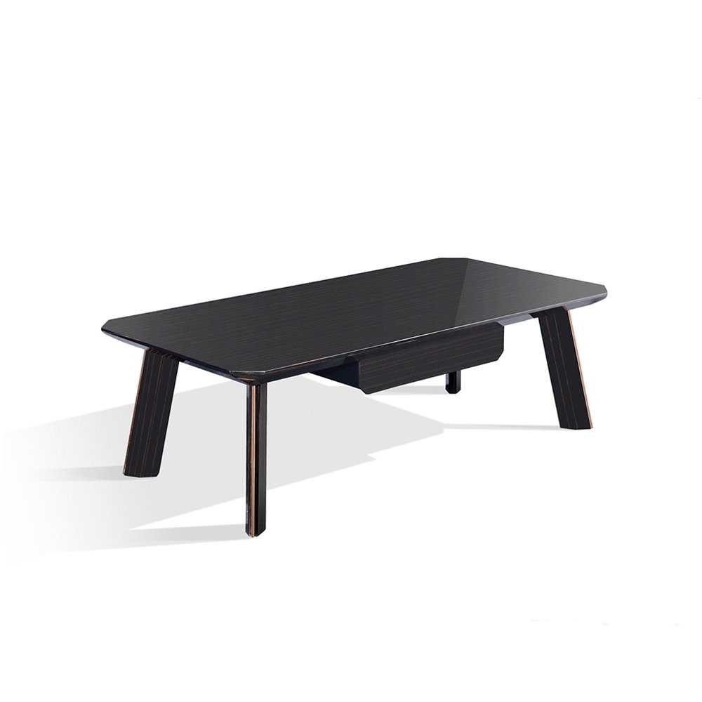Modrest Chadwick Modern Ebony & Rosegold Coffee Table. Picture 1