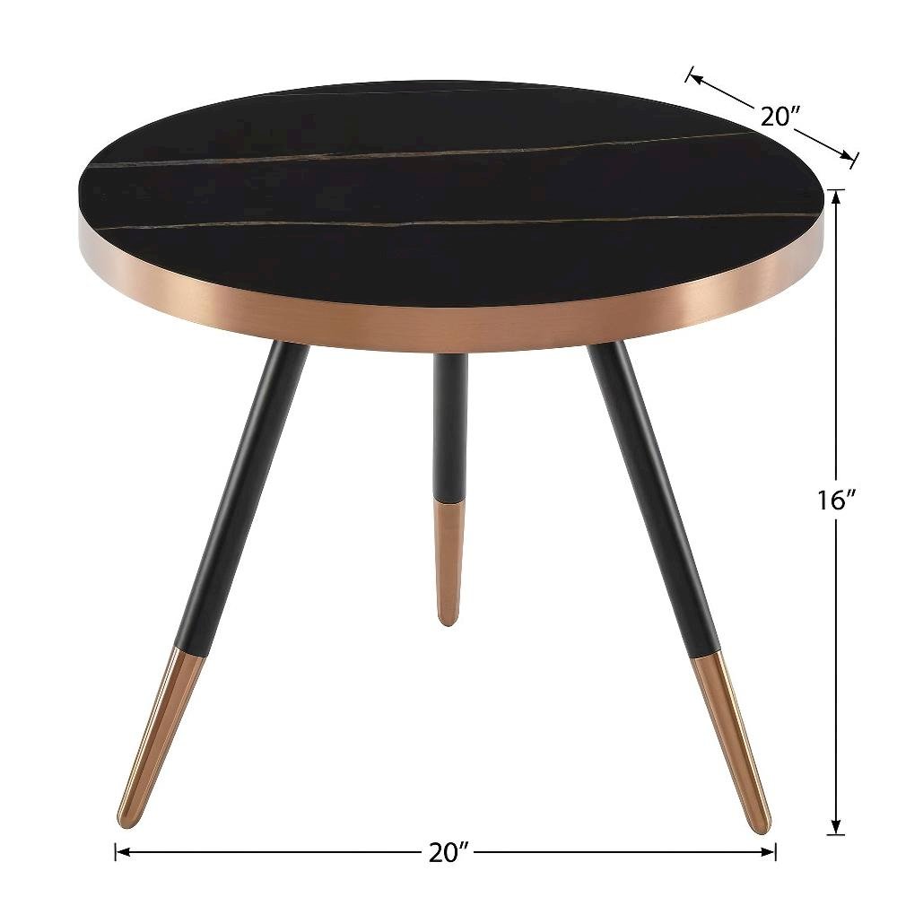Black Ceramic Coffee Table with Glass Top and Steel Frame for Modern Living. Picture 4