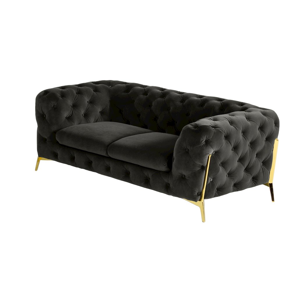 Divani Casa Sheila - Modern Dark Grey Fabric Loveseat. Picture 1