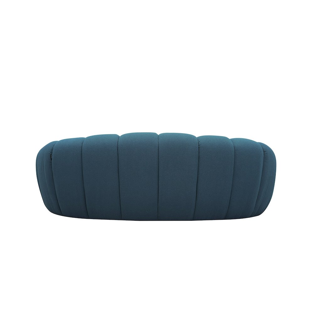 Divani Casa Yolonda - Modern Curved Dark Teal Fabric Loveseat. Picture 5