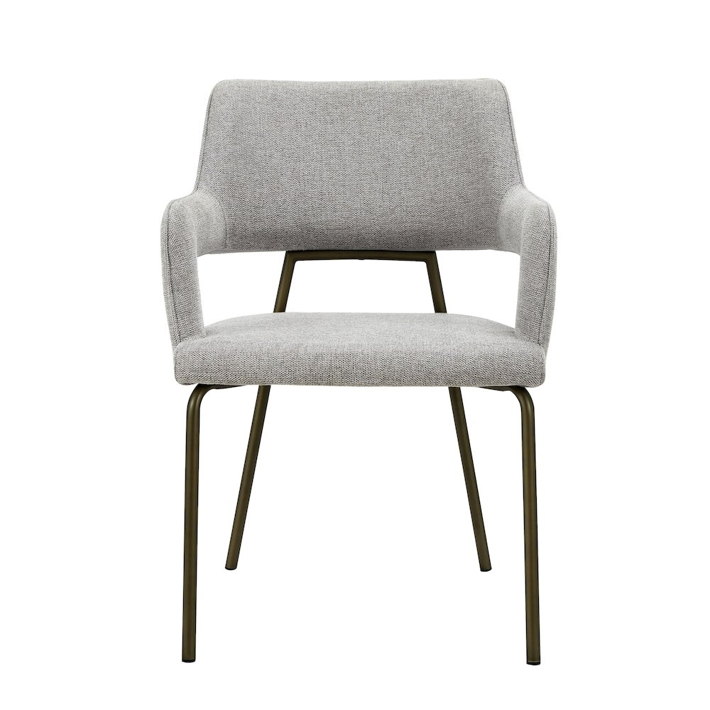 Modrest Childers - Modern Grey Fabric + Antique Brass Dining Chair. Picture 2