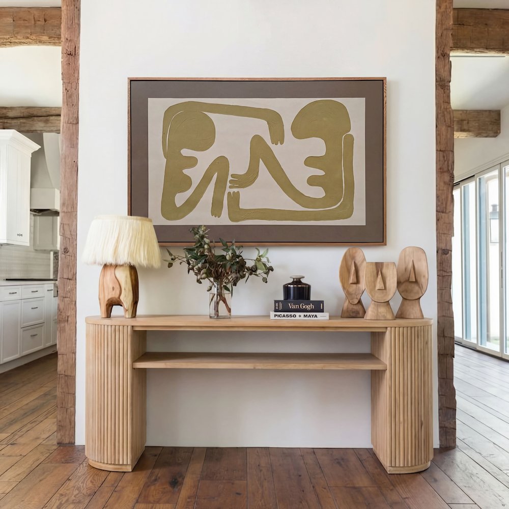 Jacobson - Modern Natural Acacia Console Table. Picture 8