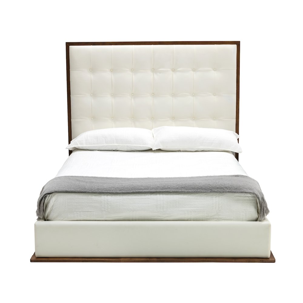 Modrest Amberlie - California King Modern White and Walnut Bed. Picture 5