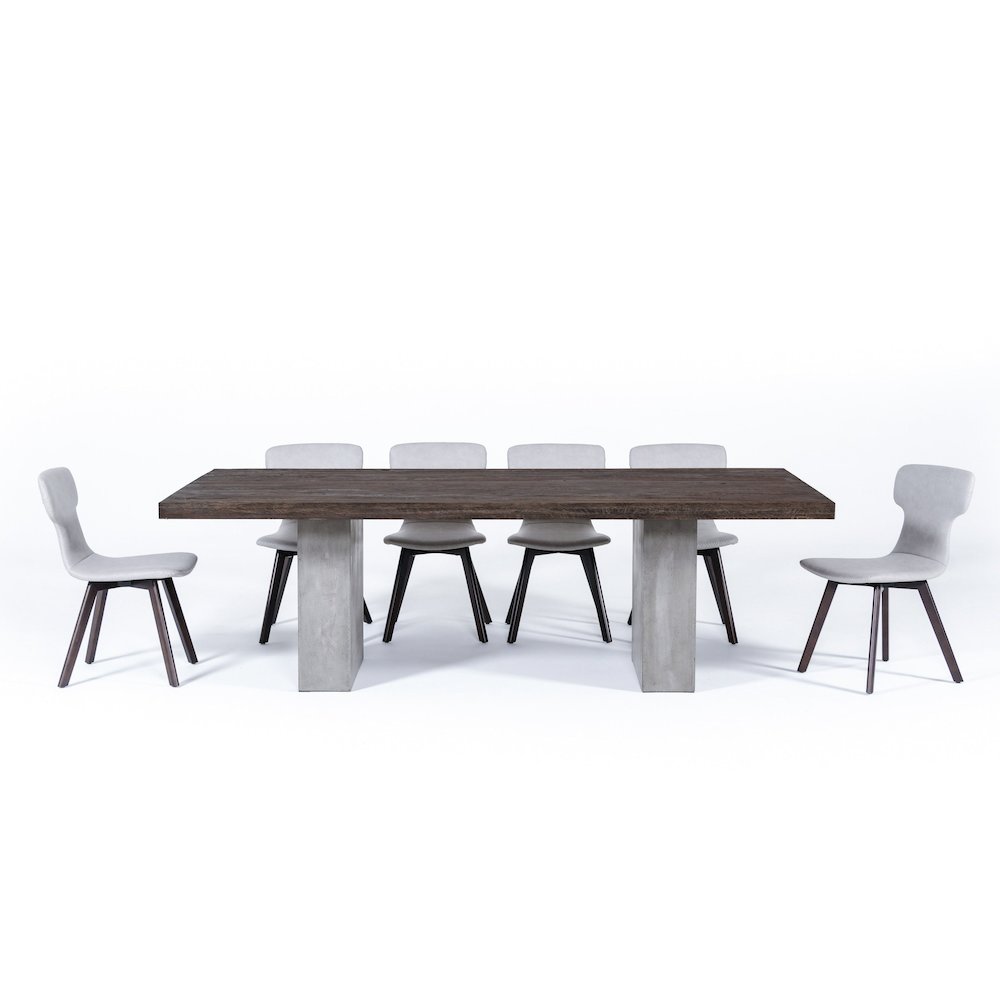 Modrest Renzo Modern Oak & Concrete 94" Dining Table. Picture 2